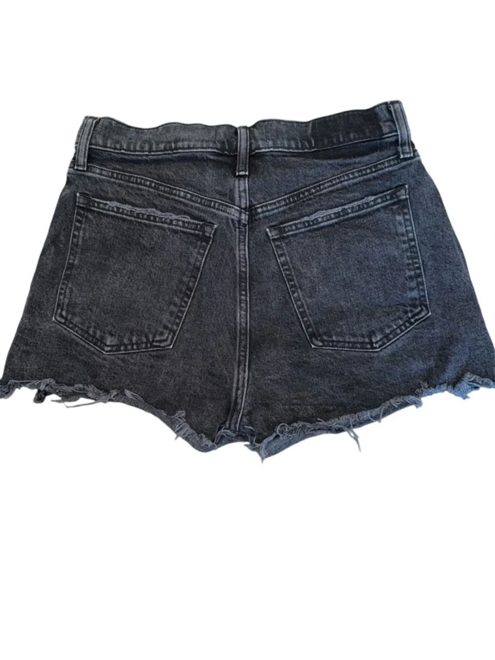 Abercrombie & Fitch The Mom Short High Rise Black 29 / 8 Distressed Fray Shorts - Picture 4 of 12